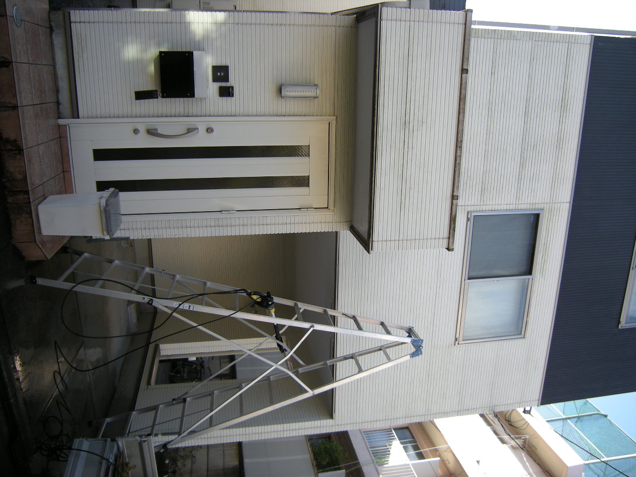 富士見町 高圧洗浄 外壁 高圧洗浄機 コンクリ レンガ ブロック 車庫 玄関 門柱